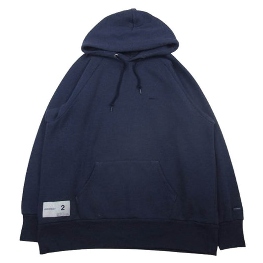 DESCENDANT ディセンダント PE HOODED SWEATSHIRT クジラ刺繍 プルオーバーパーカー ネイビー系 2【中古】