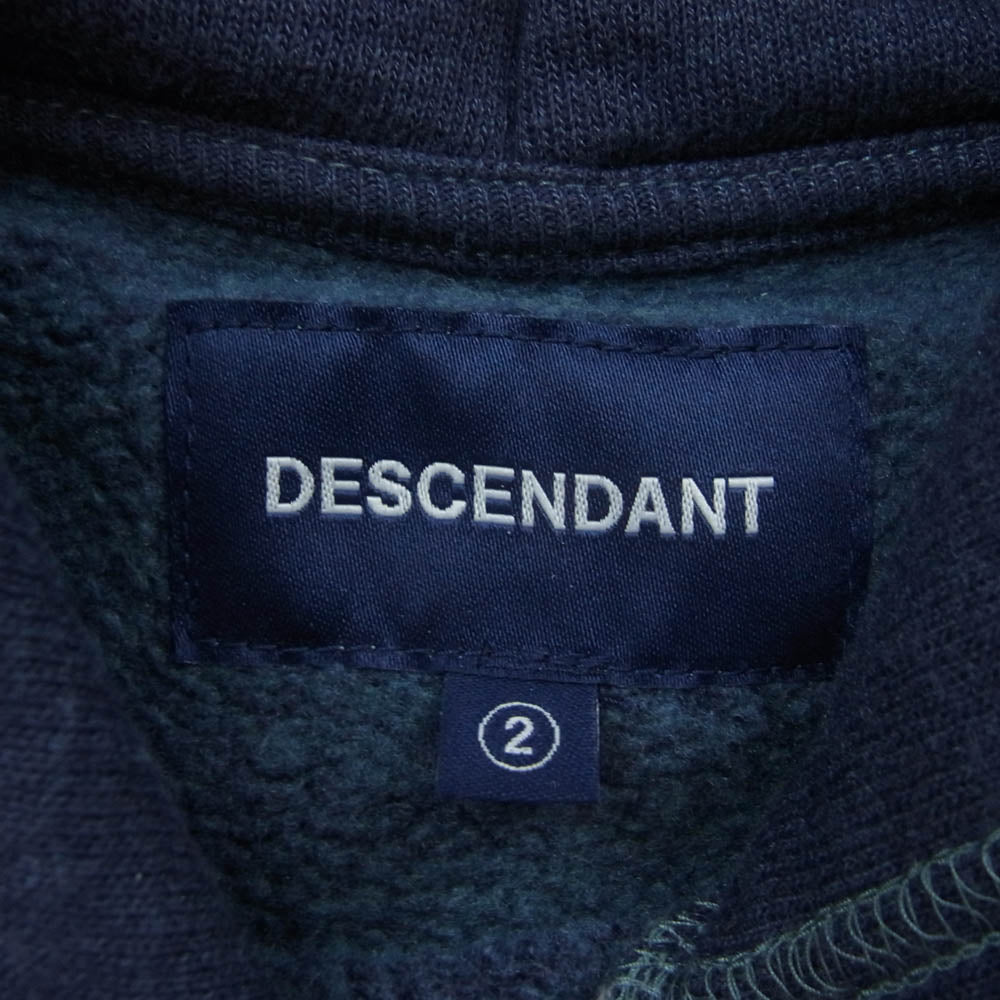 DESCENDANT ディセンダント PE HOODED SWEATSHIRT クジラ刺繍 プルオーバーパーカー ネイビー系 2【中古】