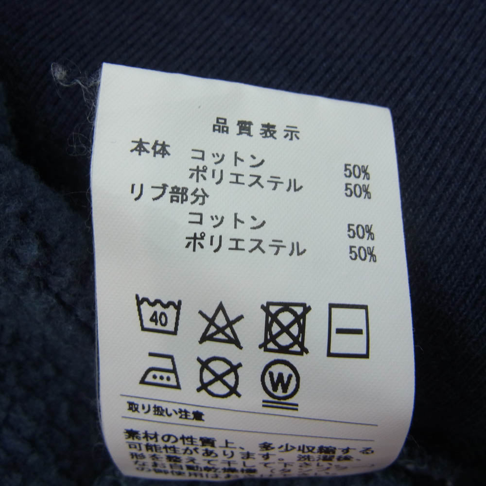 DESCENDANT ディセンダント PE HOODED SWEATSHIRT クジラ刺繍 プルオーバーパーカー ネイビー系 2【中古】