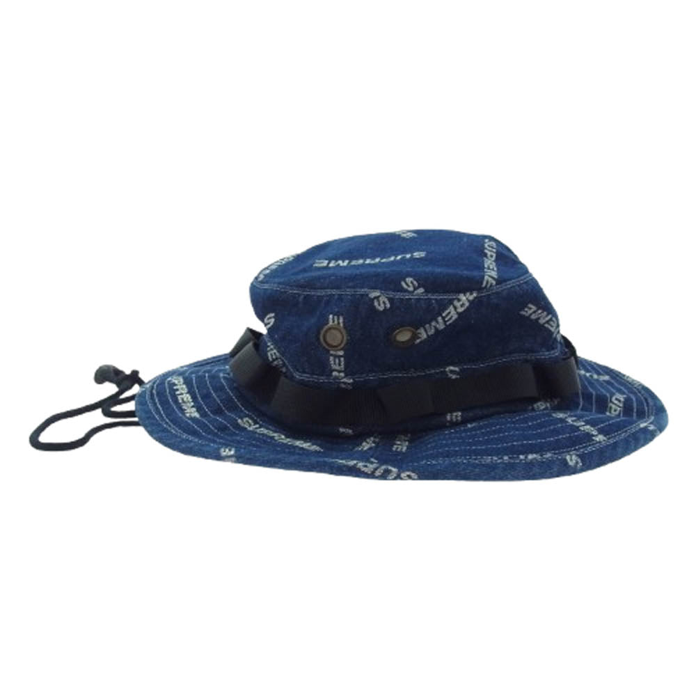 Supreme シュプリーム 17SS Denim Logo Boonie Hat デニムロゴ ブーニー ハット インディゴブルー系 M/L【中古】