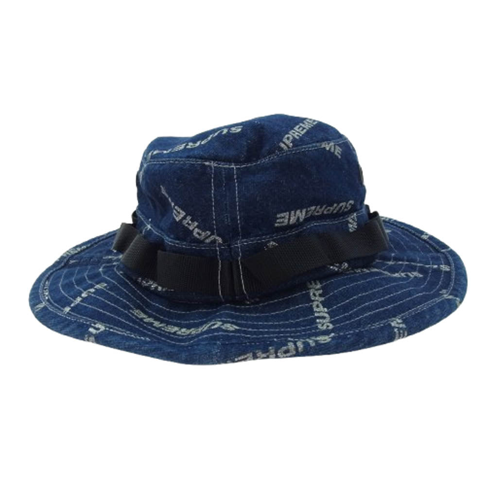Supreme シュプリーム 17SS Denim Logo Boonie Hat デニムロゴ ブーニー ハット インディゴブルー系 M/L【中古】