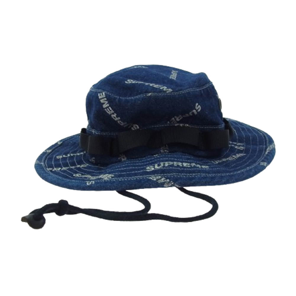 Supreme シュプリーム 17SS Denim Logo Boonie Hat デニムロゴ ブーニー ハット インディゴブルー系 M/L【中古】