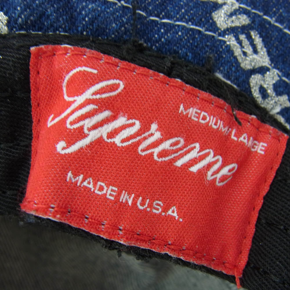 Supreme シュプリーム 17SS Denim Logo Boonie Hat デニムロゴ ブーニー ハット インディゴブルー系 M/L【中古】