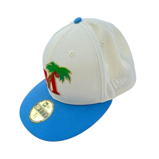 NEW ERA ニューエラ YSM別注 ロゴ ベースボール キャップ オフホワイト系 ライトブルー系 62.5cm【中古】