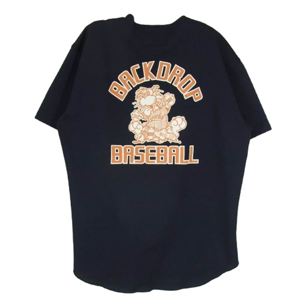 RUSSELL ATHLETIC ラッセルアスレチック backdrop 別注 ベースボール 半袖 シャツ ネイビー系 L【中古】