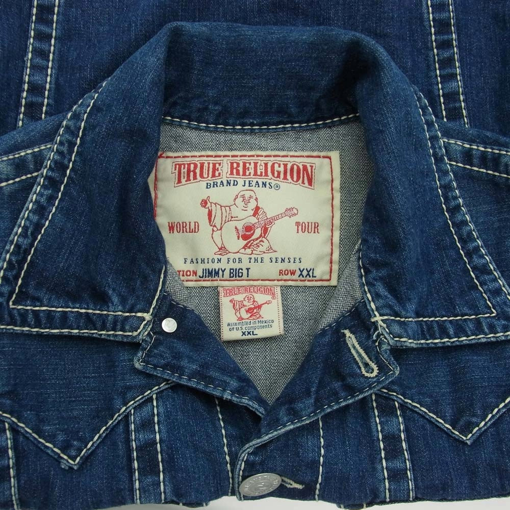 TRUE RELIGION トゥルーレリジョン JIMMY BIG T デニム ジャケット XXL インディゴブルー系 XXL【中古】
