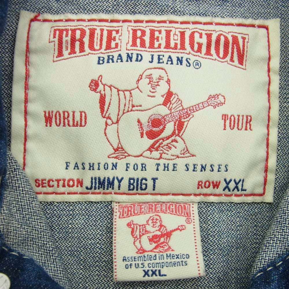 TRUE RELIGION トゥルーレリジョン JIMMY BIG T デニム ジャケット XXL インディゴブルー系 XXL【中古】