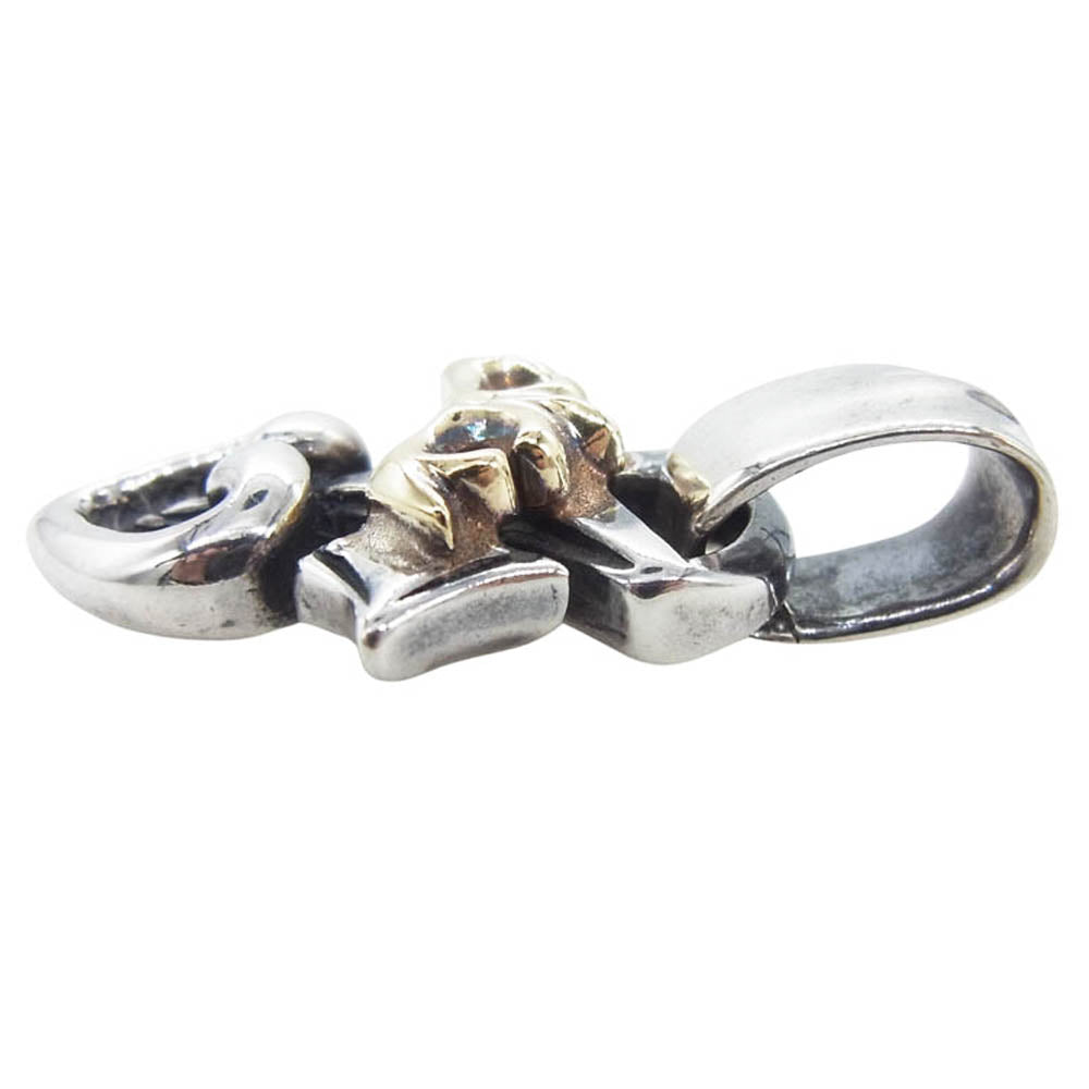 BILL WALL LEATHER ビルウォールレザー ピアストハート with ゴールドクラウン チャーム ペンダントトップ シルバー系 ゴールド系【中古】