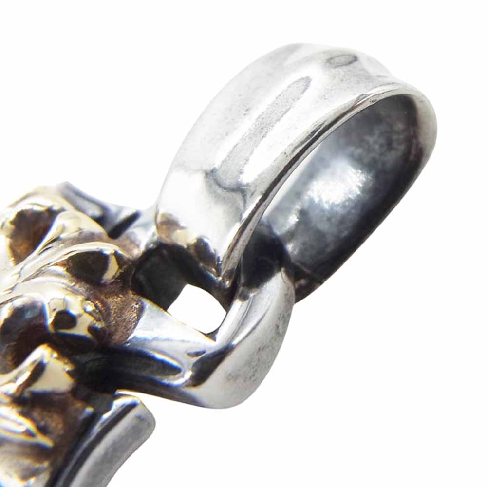 BILL WALL LEATHER ビルウォールレザー ピアストハート with ゴールドクラウン チャーム ペンダントトップ シルバー系 ゴールド系【中古】