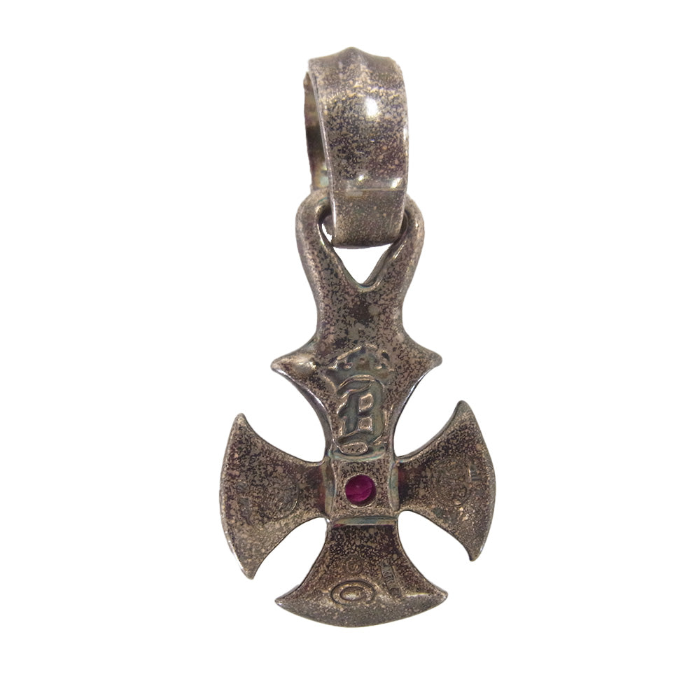 BILL WALL LEATHER ビルウォールレザー マリブクロス ペンダントトップ w/レッドストーン シルバー系 レッド系【中古】