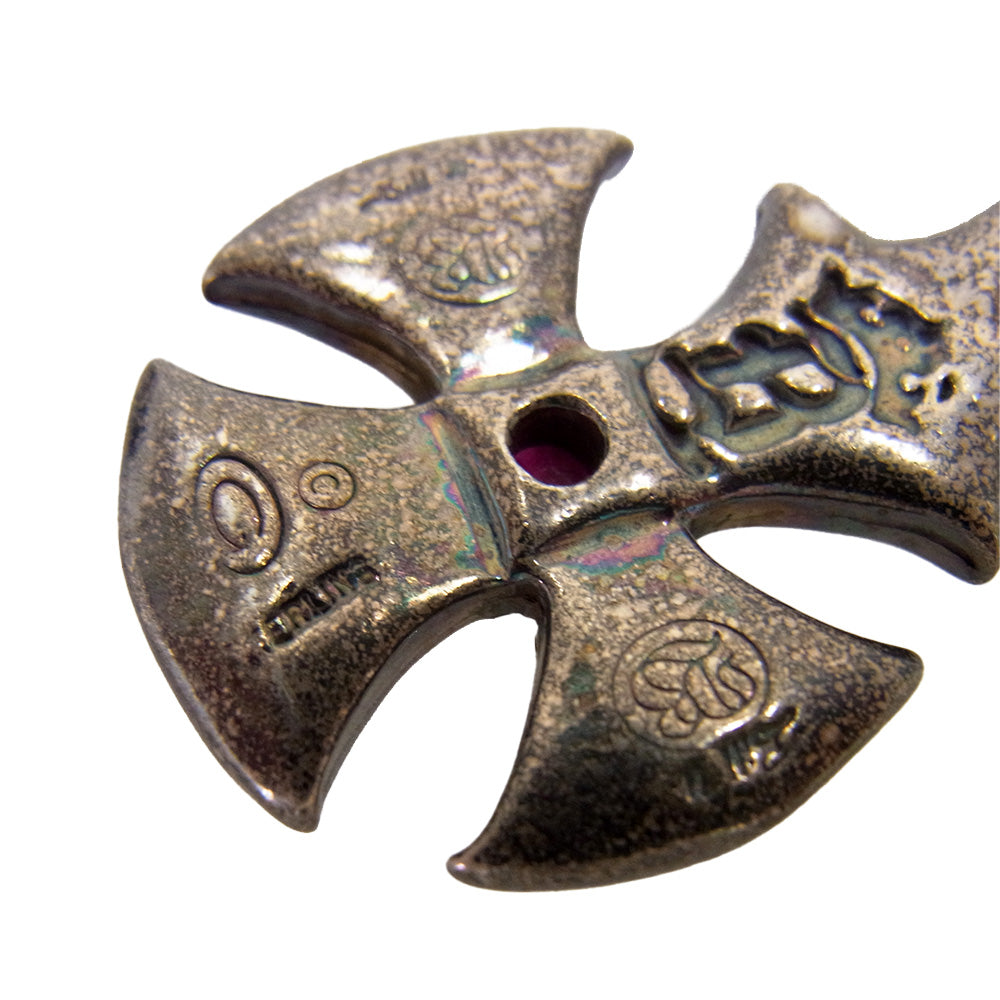 BILL WALL LEATHER ビルウォールレザー マリブクロス ペンダントトップ w/レッドストーン シルバー系 レッド系【中古】