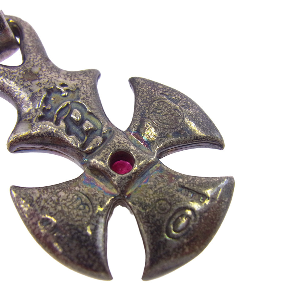 BILL WALL LEATHER ビルウォールレザー マリブクロス ペンダントトップ w/レッドストーン シルバー系 レッド系【中古】