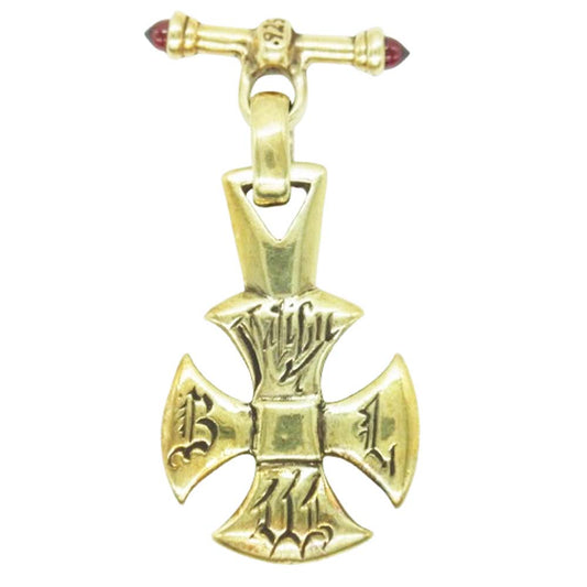 BILL WALL LEATHER ビルウォールレザー マリブクロス ペンダントトップ w/Tバー  ゴールドコーティング スターリングシルバー ゴールド系【中古】