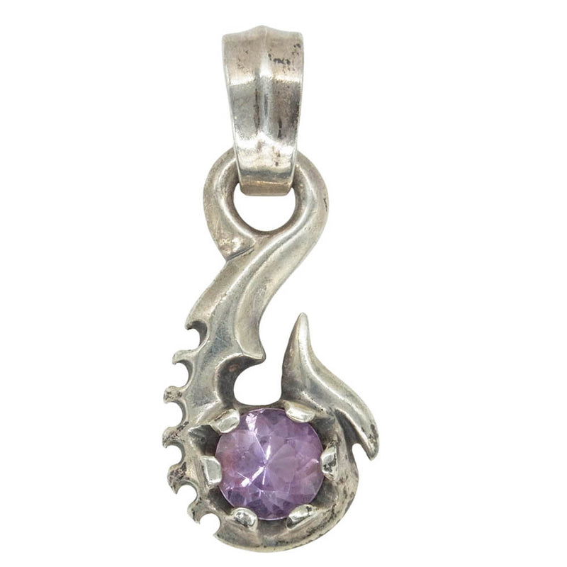 BILL WALL LEATHER ビルウォールレザー スペシャルエディション ミディアム フィッシュフック ペンダントトップ ストーンカスタム シルバー系 ピンク系【中古】