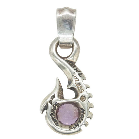 BILL WALL LEATHER ビルウォールレザー スペシャルエディション ミディアム フィッシュフック ペンダントトップ ストーンカスタム シルバー系 ピンク系【中古】