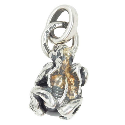 BILL WALL LEATHER ビルウォールレザー ガーゴイル ペンダントトップ w/ブラック セラミックボール K18 ゴールドサダー シルバー系【中古】