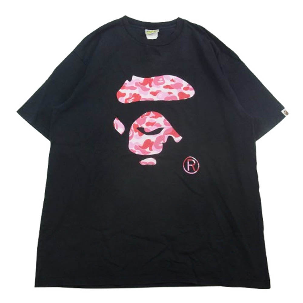 A BATHING APE アベイシングエイプ 001TEK301007M Camo Ape Face Tee カモフラージュ柄 フェイスプリント Tシャツ 半袖カットソー ブラック系 3XL【中古】