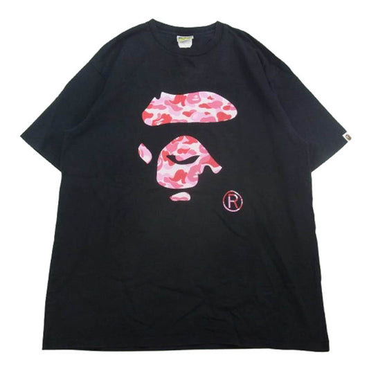 A BATHING APE アベイシングエイプ 001TEK301007M Camo Ape Face Tee カモフラージュ柄 フェイスプリント Tシャツ 半袖カットソー ブラック系 3XL【中古】