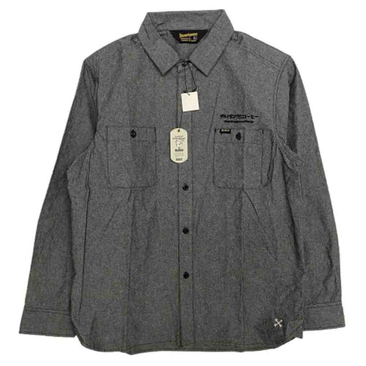 BLUCO WORK GARMENT ブルコ OL-121-022TRSC CHAMBRAY WORK SHIRTS L/S シャンブレー 長袖 ワークシャツ グレー系 L【新古品】【未使用】【中古】