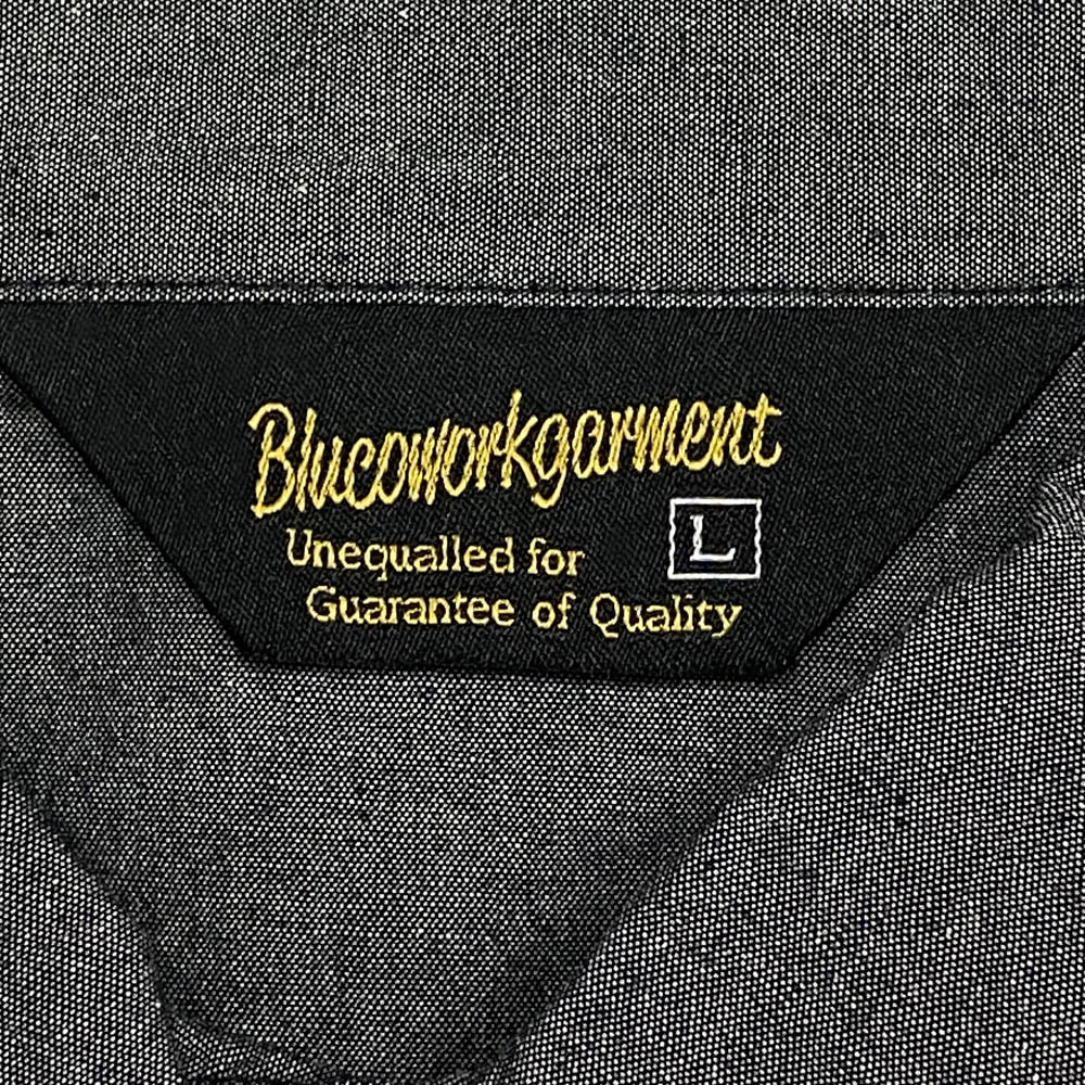 BLUCO WORK GARMENT ブルコ OL-121-022TRSC CHAMBRAY WORK SHIRTS L/S シャンブレー 長袖 ワークシャツ グレー系 L【新古品】【未使用】【中古】
