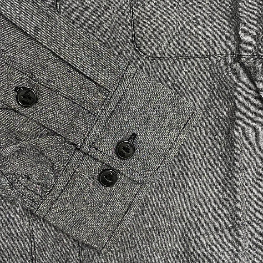 BLUCO WORK GARMENT ブルコ OL-121-022TRSC CHAMBRAY WORK SHIRTS L/S シャンブレー 長袖 ワークシャツ グレー系 L【新古品】【未使用】【中古】