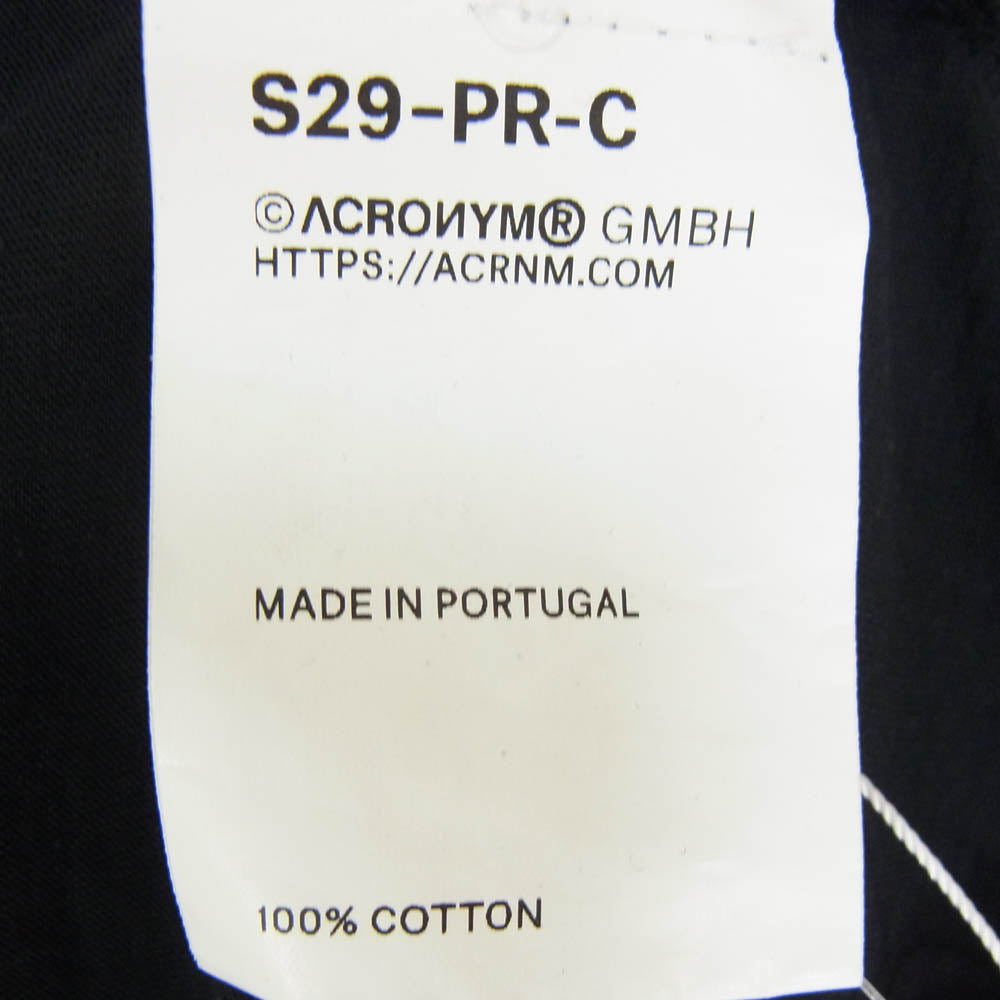 ACRONYM アクロニウム S29-PR-C PIMA COTTON LONG SLEEVE T-SHIRT コットン ロングスリーブ Tシャツ ブラック系 S【新古品】【未使用】【中古】