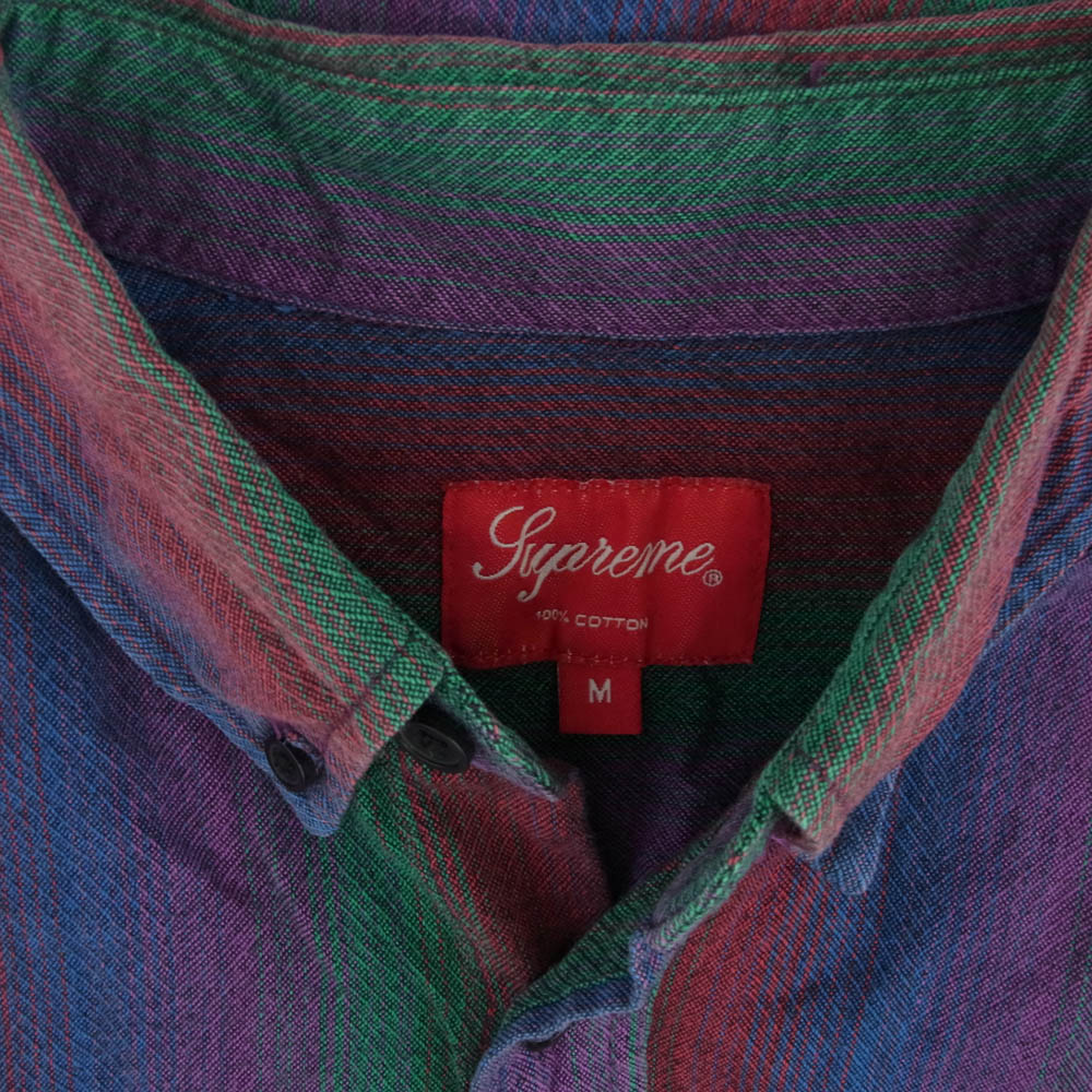 Supreme シュプリーム 14AW Ombre Stripe Shirt オンブレ ストライプ シャツ マルチカラー系 マルチカラー系 M【中古】
