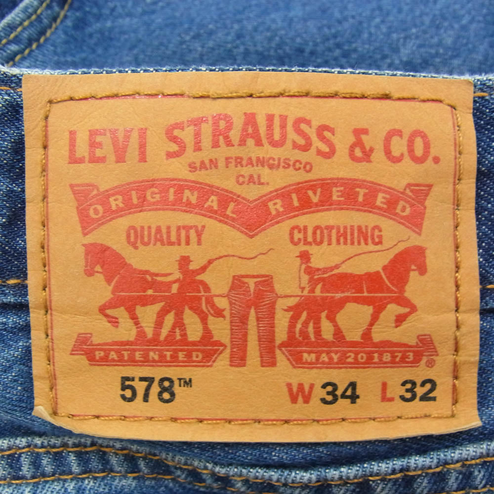 Levi's リーバイス A4750-0010 578 BAGGY JEANS バギー ジーンズ ワイド ルーズ デニム パンツ インディゴブルー系 W34【中古】