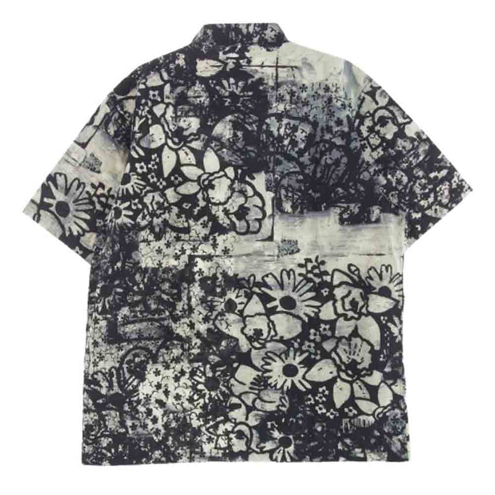 Supreme シュプリーム 21AW Christopher Wool S/S Shirt 総柄 半袖 シャツ ブラック ホワイト L【極上美品】【中古】