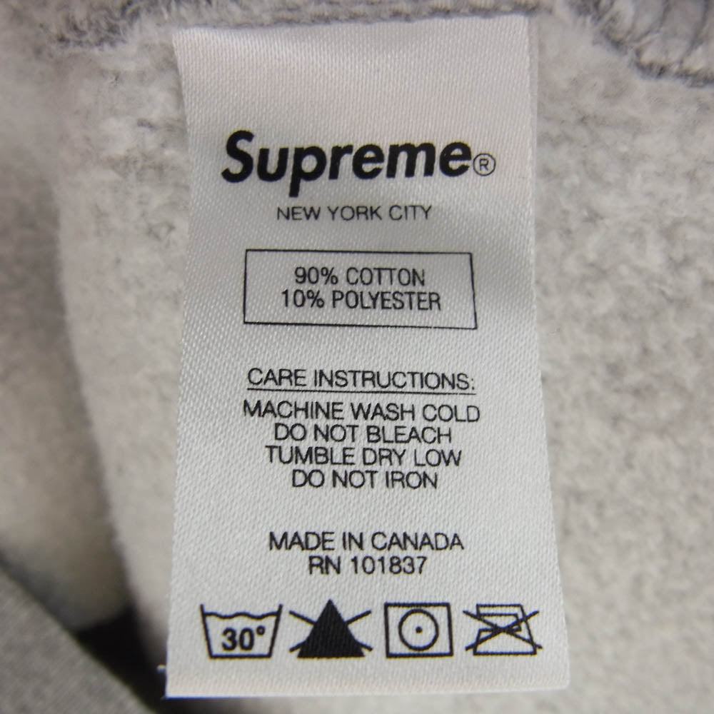 Supreme シュプリーム 19SS Tag Logo Hooded Sweatshirt タグ ロゴ フーディ パーカー グレー系 M【中古】
