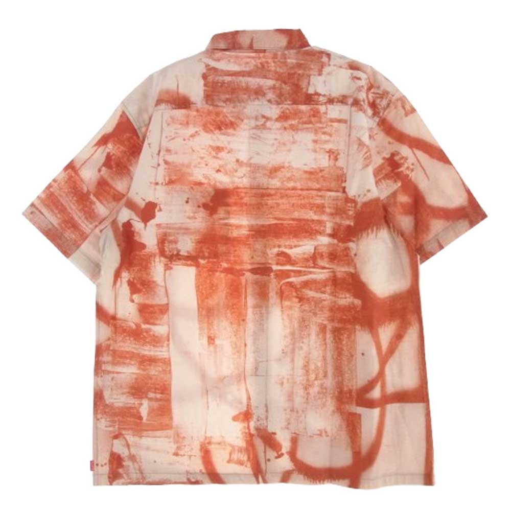 Supreme シュプリーム 21AW Christopher Wool S/S Shirt 総柄 半袖 シャツ 赤系 レッド系 L【極上美品】【中古】