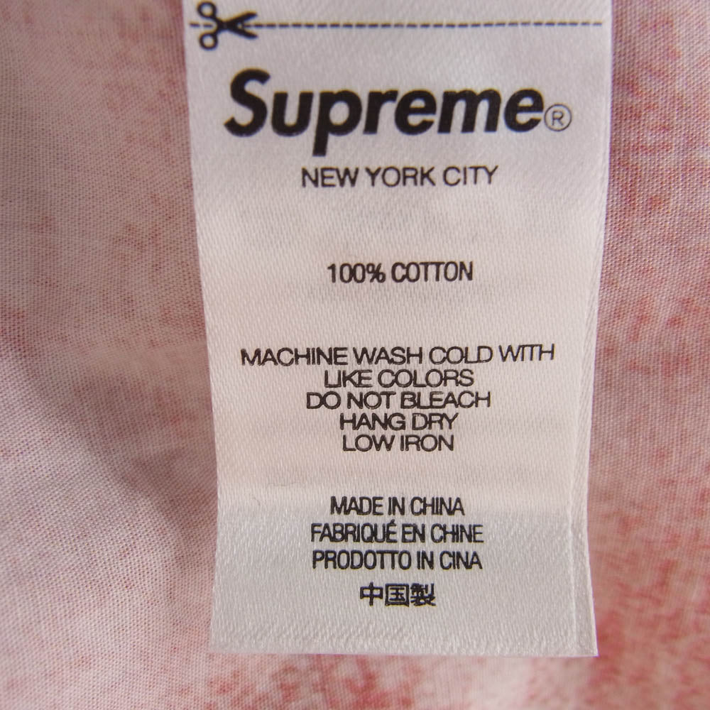 Supreme シュプリーム 21AW Christopher Wool S/S Shirt 総柄 半袖 シャツ 赤系 レッド系 L【極上美品】【中古】