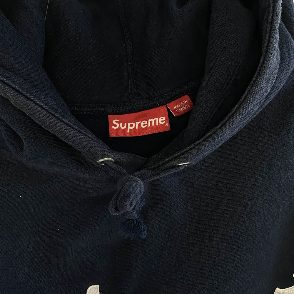 Supreme シュプリーム 17AW Arabic Logo Hooded Sweatshirt アラビックロゴ プルオーバーパーカー ネイビー ネイビー系 M【中古】