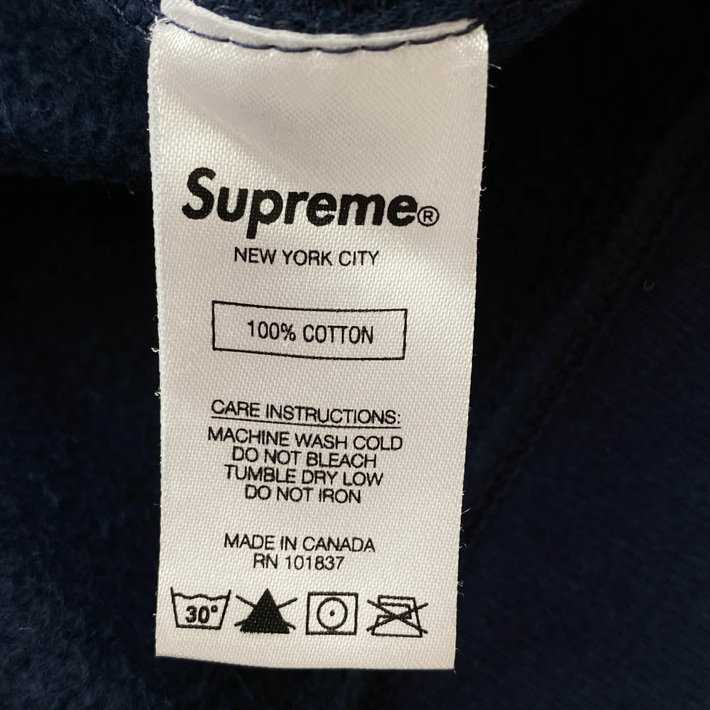Supreme シュプリーム 17AW Arabic Logo Hooded Sweatshirt アラビックロゴ プルオーバーパーカー ネイビー ネイビー系 M【中古】
