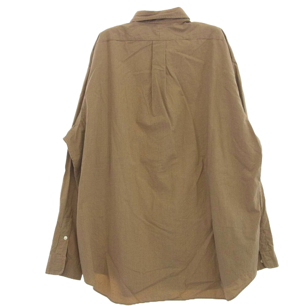POLO RALPH LAUREN ポロ・ラルフローレン 90’s ボタンダウン チェック 長袖シャツ ブラウン系 XL【中古】