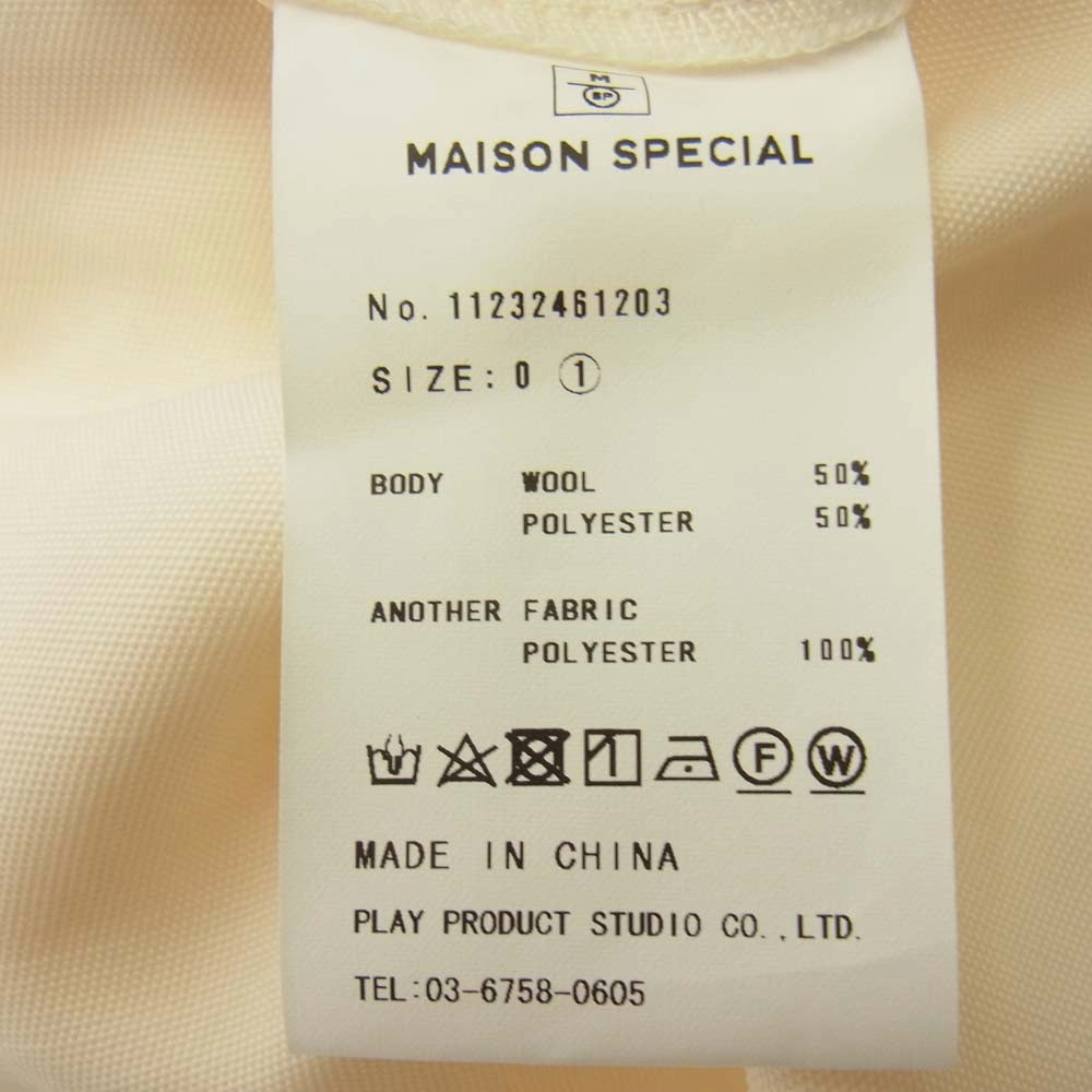 MAISON SPECIAL メゾンスペシャル 11232461203 Multi Fabric Two-tuck Wide Pants タック ワイド パンツ オフホワイト系 1【中古】