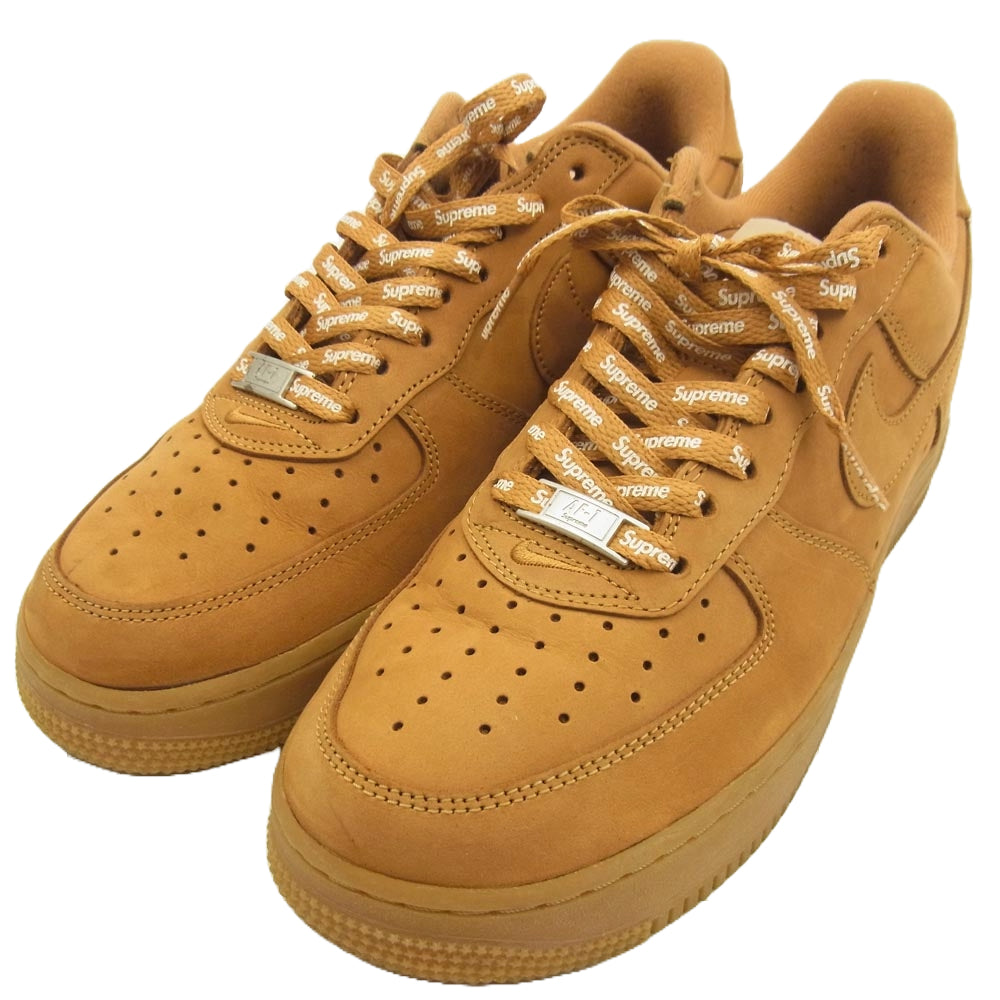Supreme シュプリーム 21AW DN1555-200 × NIKE ナイキ Air Force 1 Low Flax Wheat エアフォース 1 ロー フラックス ウィート スニーカー ライトブラウン系 26.5cm【中古】
