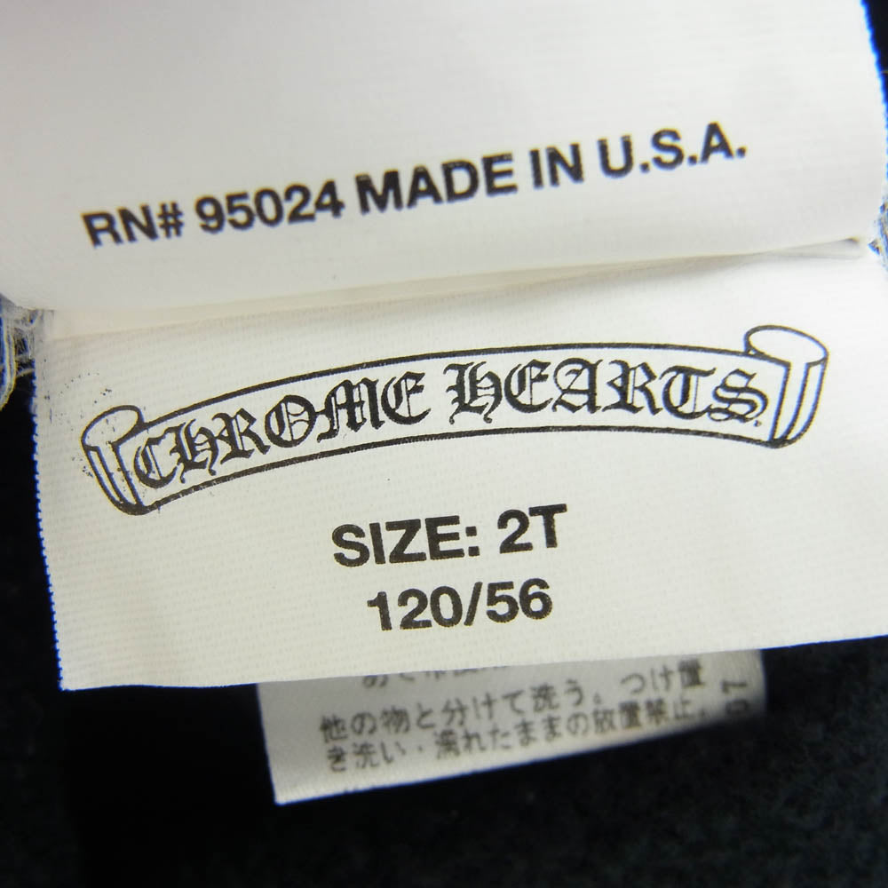 CHROME HEARTS クロムハーツ（原本無） セメタリークロス プリント ジップパーカー キッズ 子供用 ブラック系 2T【中古】