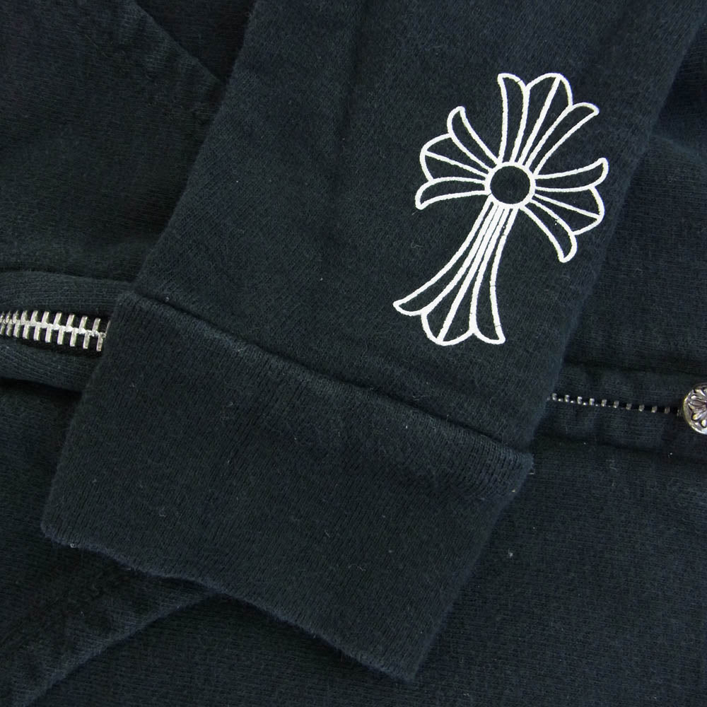 CHROME HEARTS クロムハーツ（原本無） セメタリークロス プリント ジップパーカー キッズ 子供用 ブラック系 2T【中古】