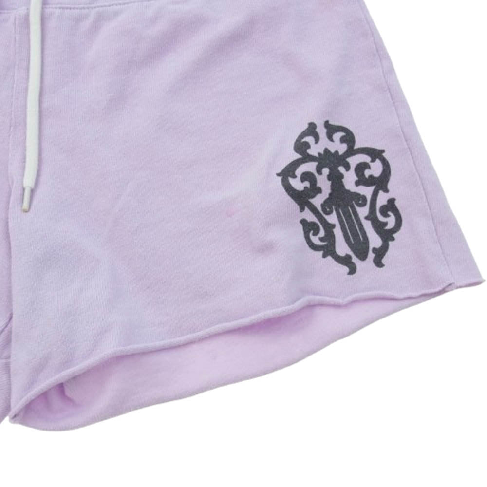 CHROME HEARTS クロムハーツ（原本無） ダガープリント コットン ショートパンツ パープル系 S【中古】