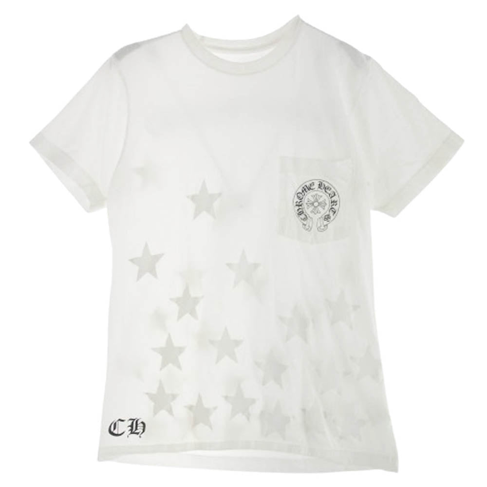 CHROME HEARTS クロムハーツ（原本無） OLD Scroll Label Star オールド バックスクロールラベル スタープリント Tシャツ 半袖カットソー ホワイト系 S【中古】