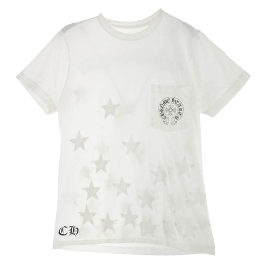 CHROME HEARTS クロムハーツ（原本無） OLD Scroll Label Star オールド バックスクロールラベル スタープリント Tシャツ 半袖カットソー ホワイト系 S【中古】