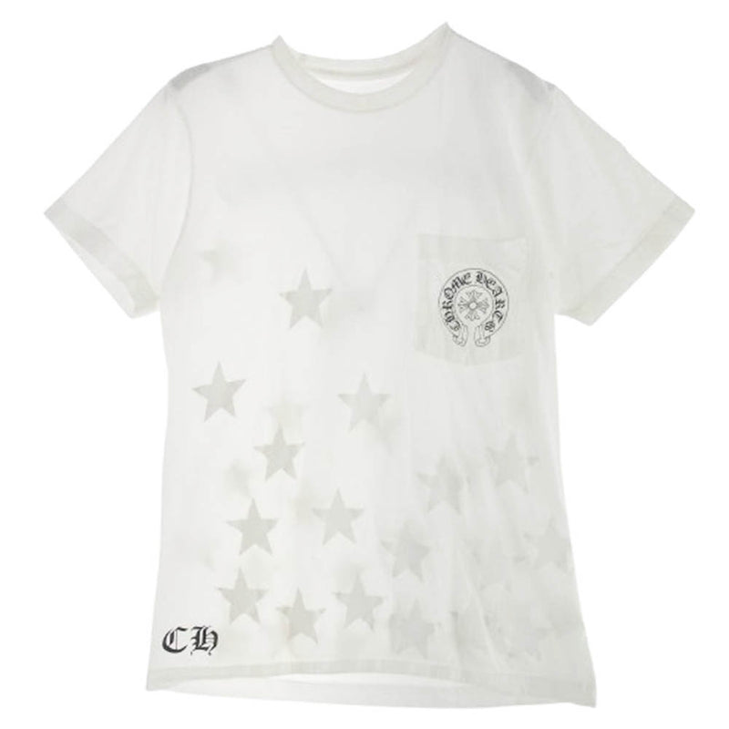 CHROME HEARTS クロムハーツ（原本無） OLD Scroll Label Star オールド バックスクロールラベル スタープリント Tシャツ 半袖カットソー ホワイト系 S【中古】