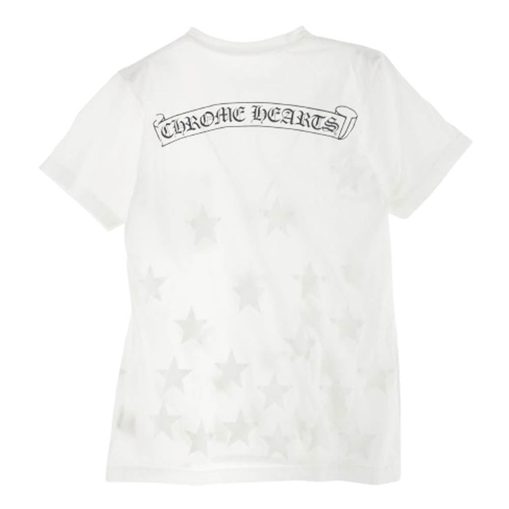 CHROME HEARTS クロムハーツ（原本無） OLD Scroll Label Star オールド バックスクロールラベル スタープリント Tシャツ 半袖カットソー ホワイト系 S【中古】