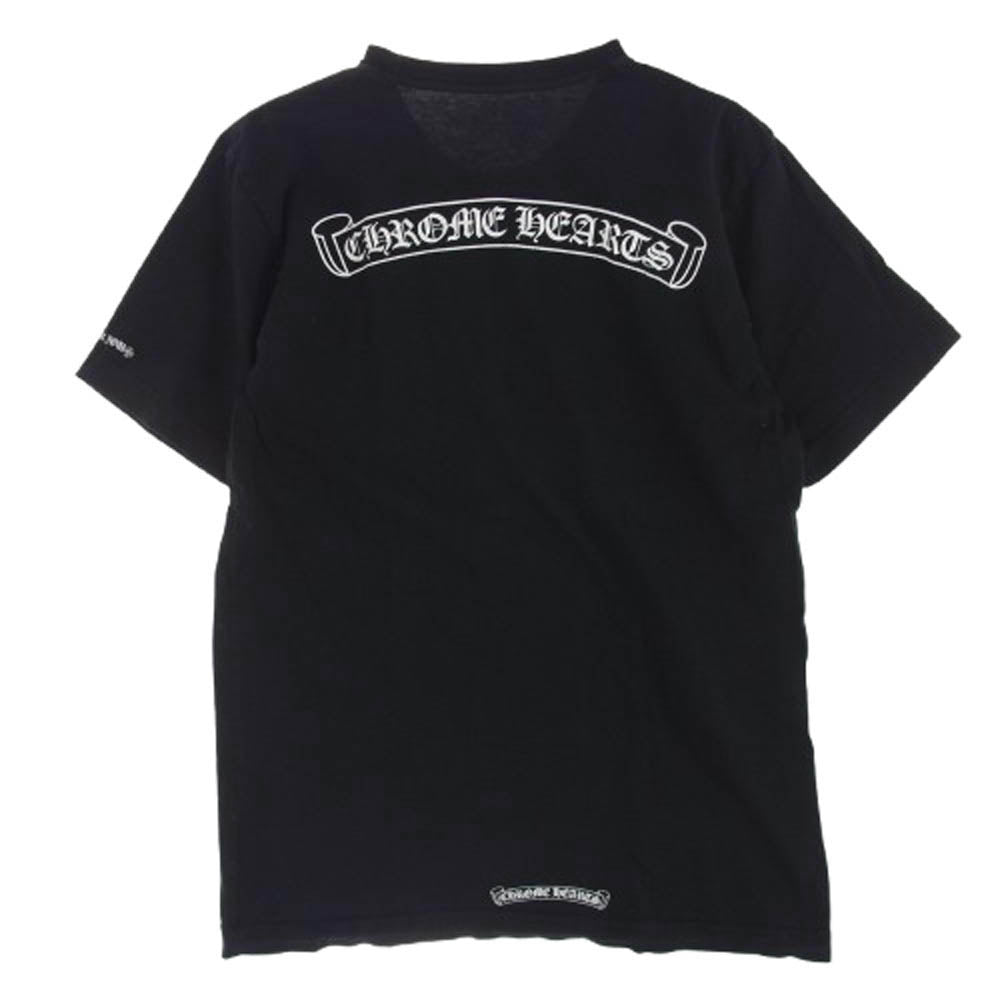 CHROME HEARTS クロムハーツ（原本無） スクロールラベル プリント ポケット Tシャツ 半袖カットソー ブラック ブラック系 M【中古】