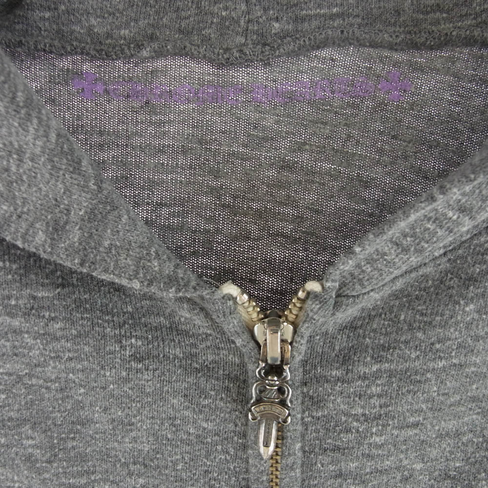 CHROME HEARTS クロムハーツ（原本無） SWTSHRT HD ZIP アーム クロス ホースシュー プリント ダガージップ ジップパーカー グレー系 S【中古】
