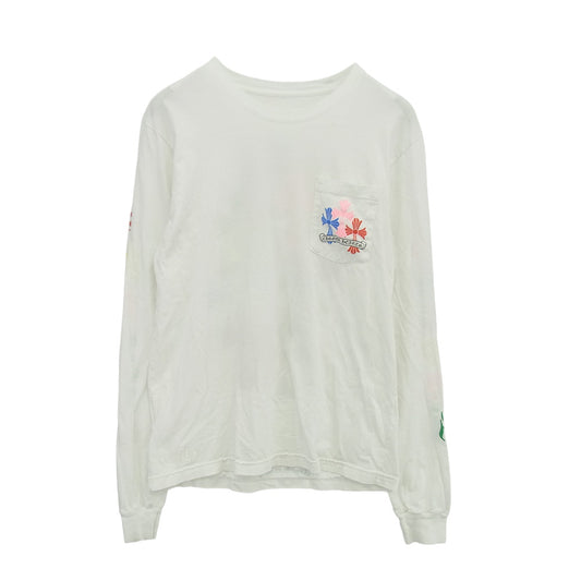 CHROME HEARTS クロムハーツ（原本無） MLTCOL CEM CRS LS マルチカラー セメタリークロス プリント 長袖カットソー ホワイト系 M【中古】