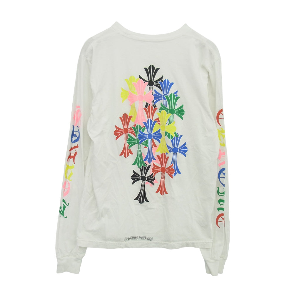 CHROME HEARTS クロムハーツ（原本無） MLTCOL CEM CRS LS マルチカラー セメタリークロス プリント 長袖カットソー ホワイト系 M【中古】