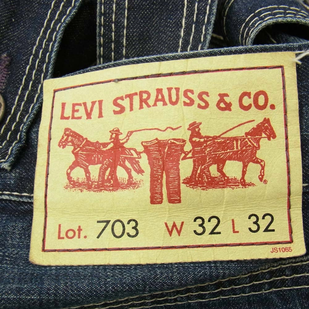 Levi's リーバイス 703 サスペンダー付 ジップフライ ストレート デニムパンツ インディゴブルー系 W32【中古】