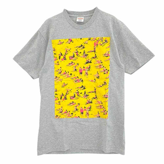 Supreme シュプリーム 16SS Beach Tee ビーチプリント Tシャツ 半袖カットソー グレー系 M【中古】